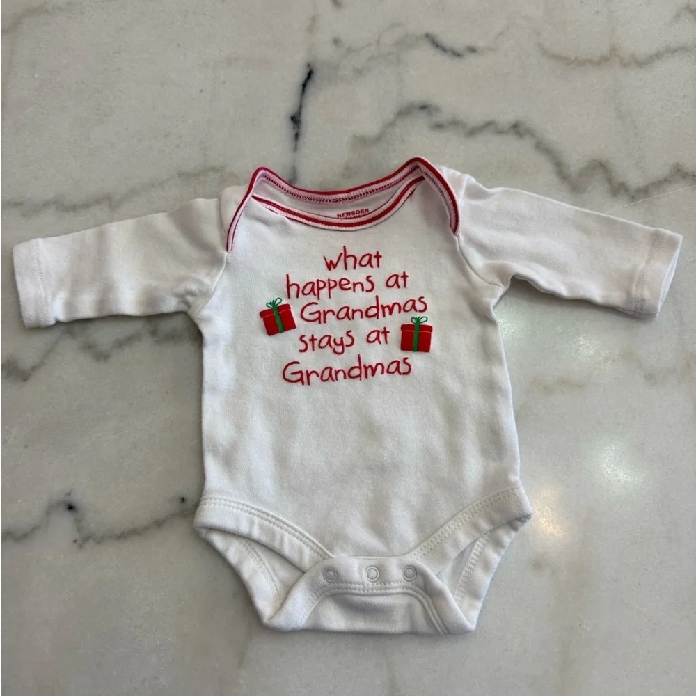 White and Red Baby Onesie